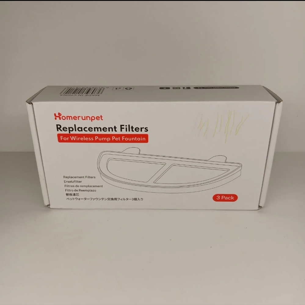 Homerunpet Pet Fountain Filters‎ for Wireless Pumps Cat White Open Box